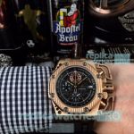 Newest Copy Audemars Piguet Survivor Black Chronograph Rose Gold Bezel Watch